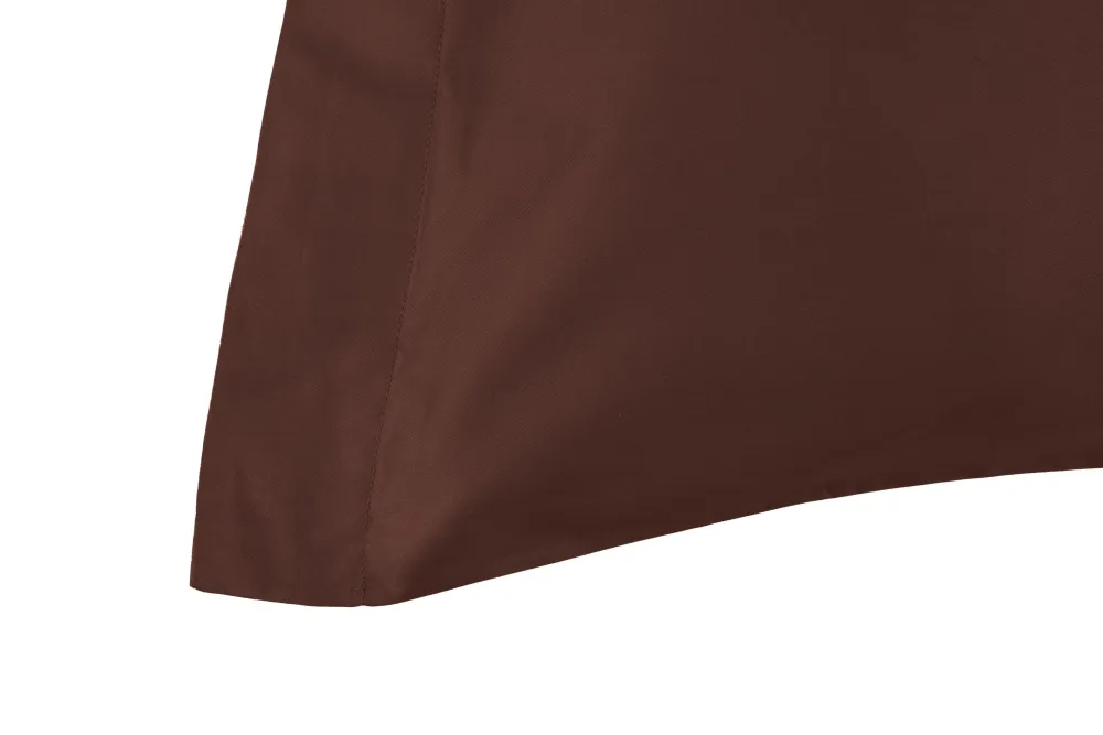 Coppia di federe 2 volani Raso di puro cotone Cacao