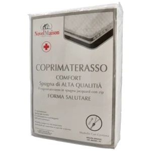 Coprimaterasso elasticizzato con zip singolo