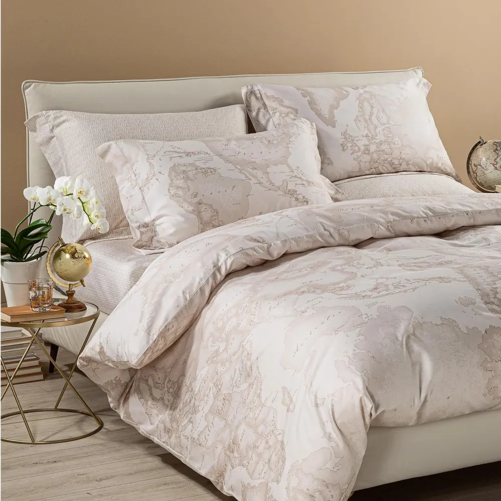 Copripiumino Geo White ! Alviero Martini 1A Classe Completo raso di cotone Matrimoniale Lusso ed Eleganza