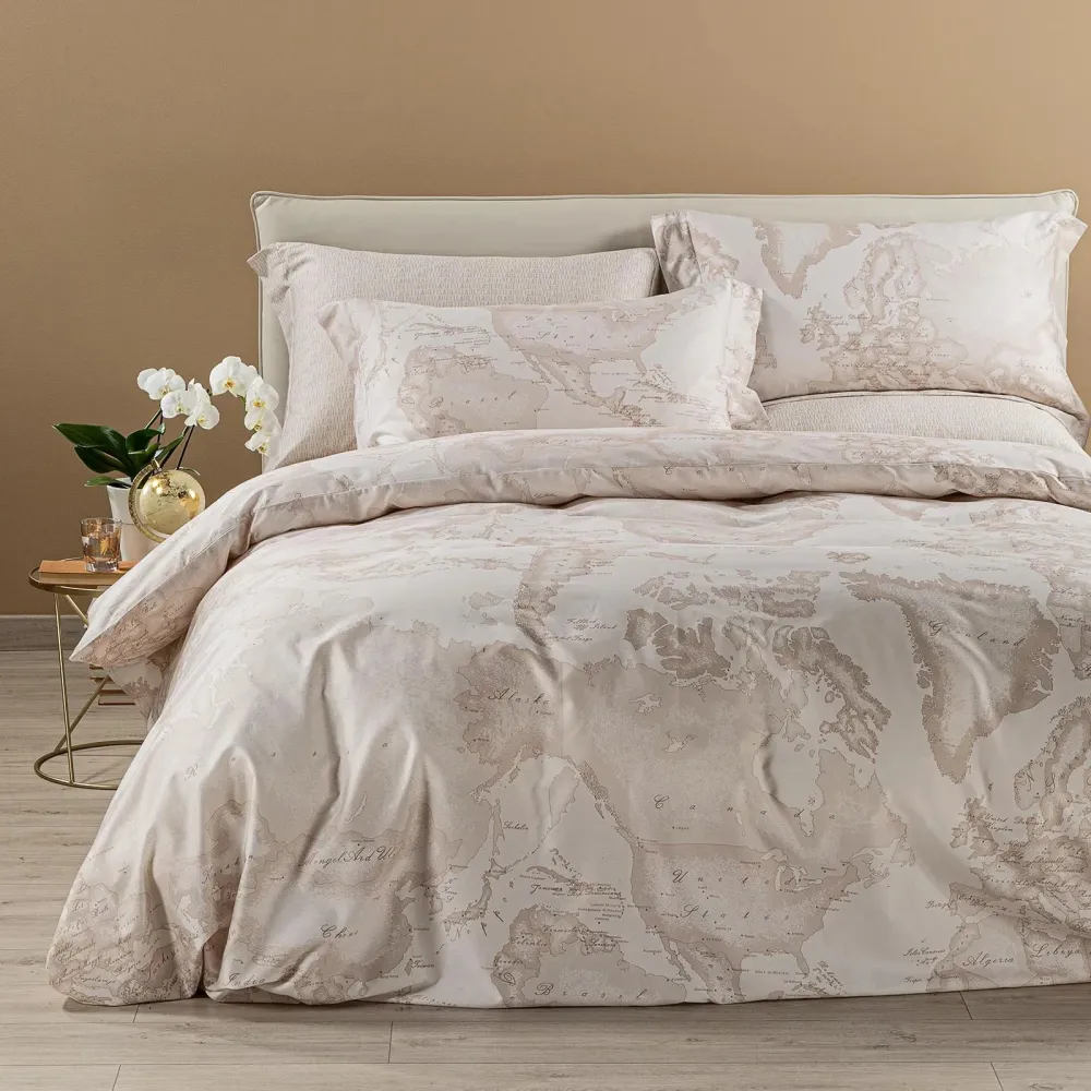 Copripiumino Geo White ! Alviero Martini 1A Classe Completo raso di cotone Matrimoniale Lusso ed Eleganza