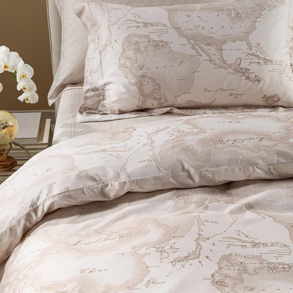 Copripiumino Geo White ! Alviero Martini 1A Classe Completo raso di cotone Matrimoniale Lusso ed Eleganza