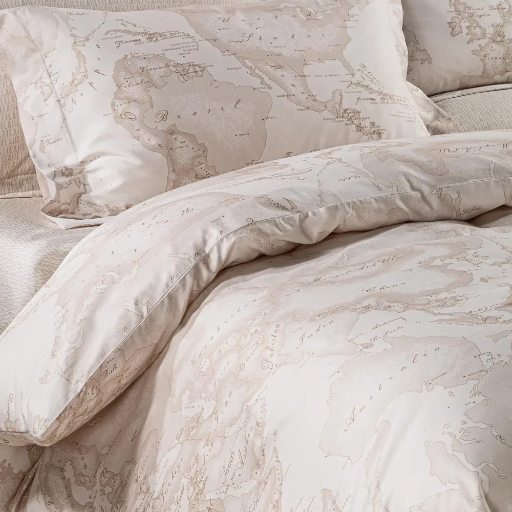 Copripiumino Geo White ! Alviero Martini 1A Classe Completo raso di cotone Matrimoniale Lusso ed Eleganza