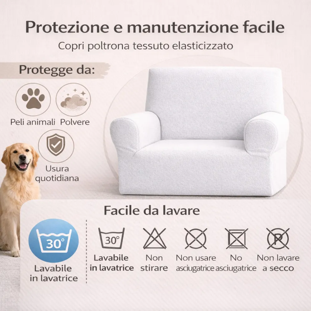 Copripoltrona Elasticizzato Universale Buccia di Mela Oro – Copripoltrona Bielastico Lavabile