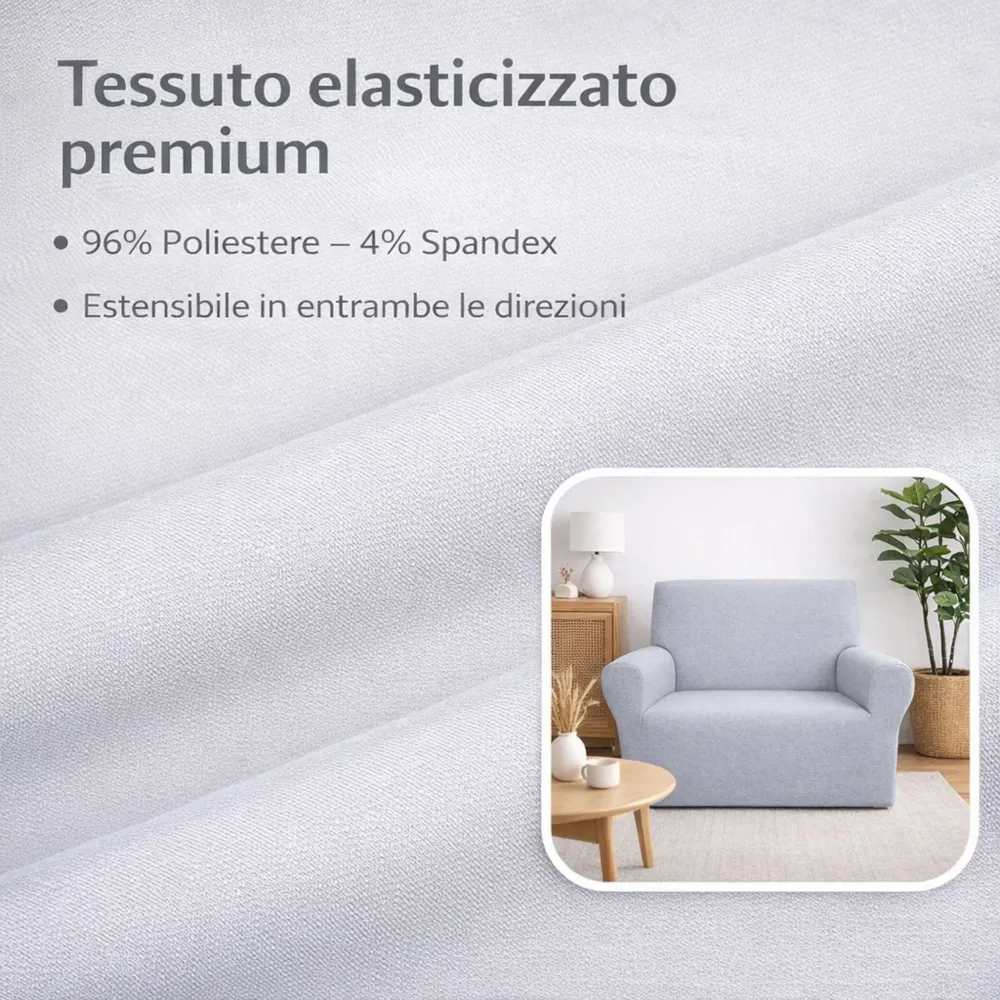 Copripoltrona Relax Elasticizzato Buccia di Mela Perla – Copripoltrona per Poltrona Reclinabile Lavabile