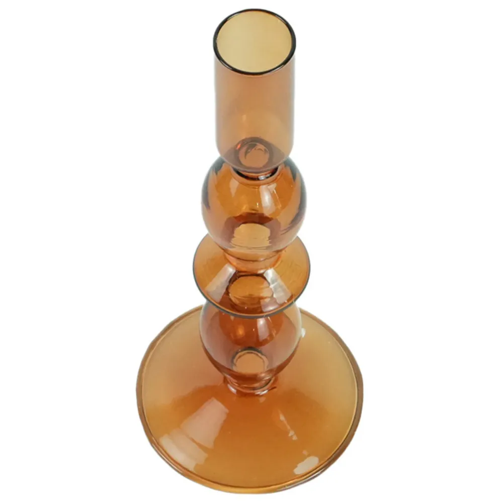 Cora portacandela vetro ambra 20 cm