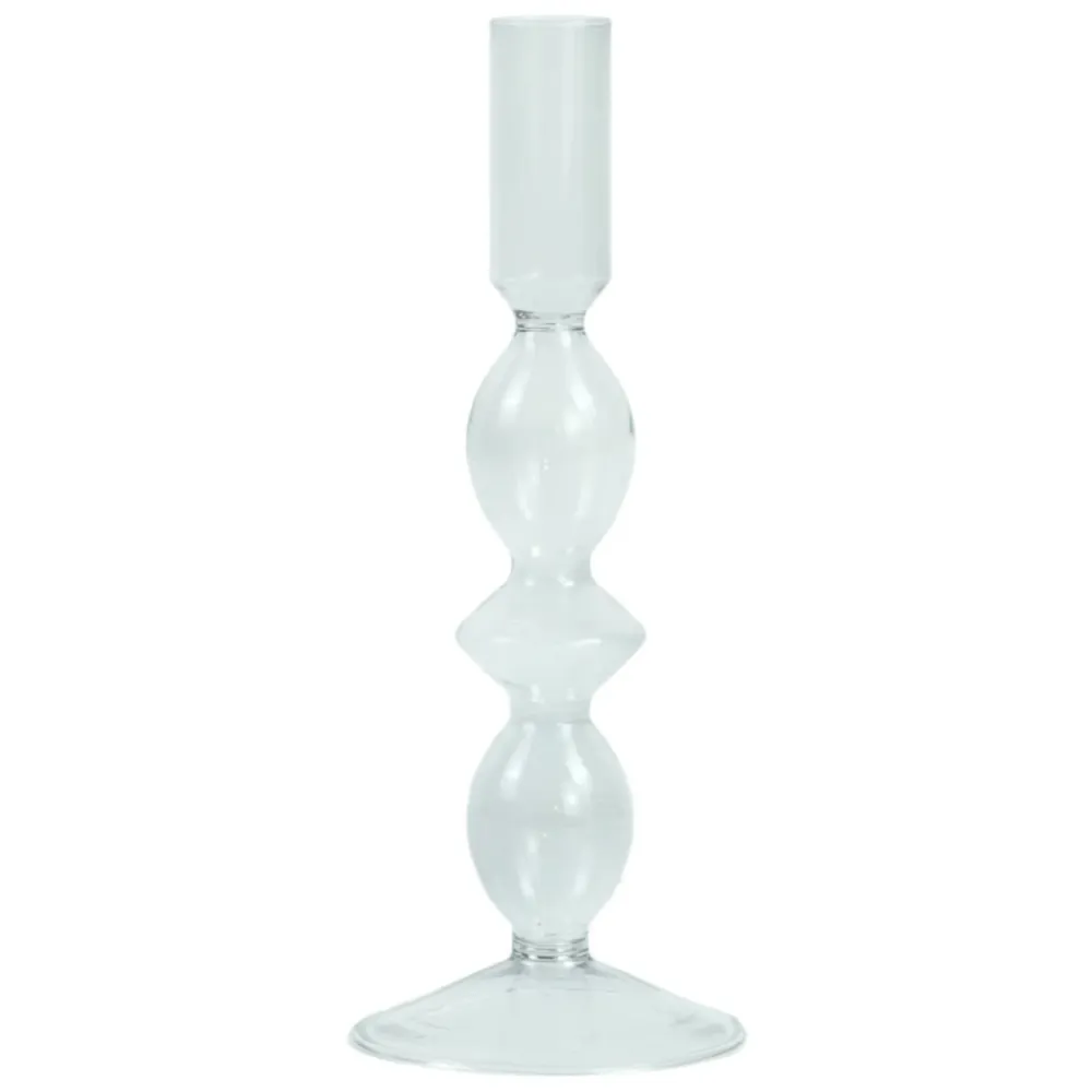 Cora portacandele vetro grigio 20 cm