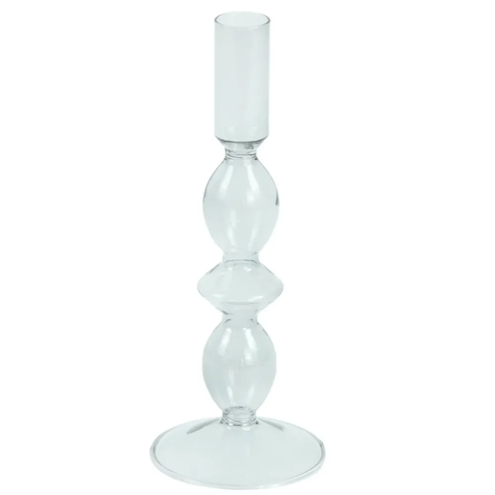 Cora portacandele vetro grigio 20 cm
