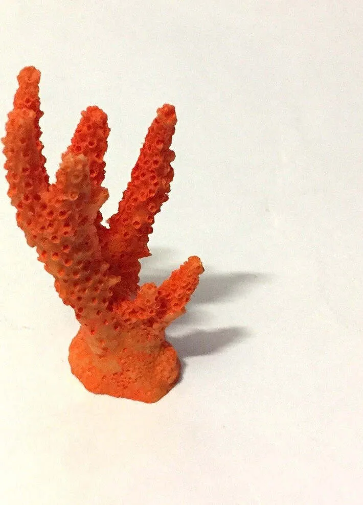 Corallo Finto Resina 7cm Orange Artificiale Per Decorazioni Acquario Addobbi