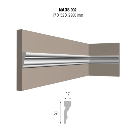 CORNICE PER PARETI POLISTIRENE DÉCO DECKING NAOS 002
