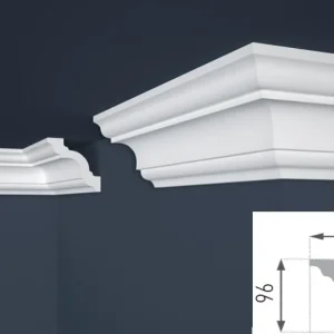 Cornice per soffitto polistirene 9,6x9,6x200 cm cod. E16 Marbet Design