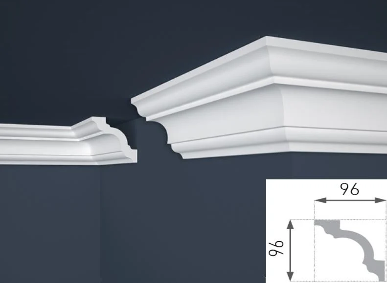 Cornice per soffitto polistirene 9,6x9,6x200 cm cod. E16 Marbet Design