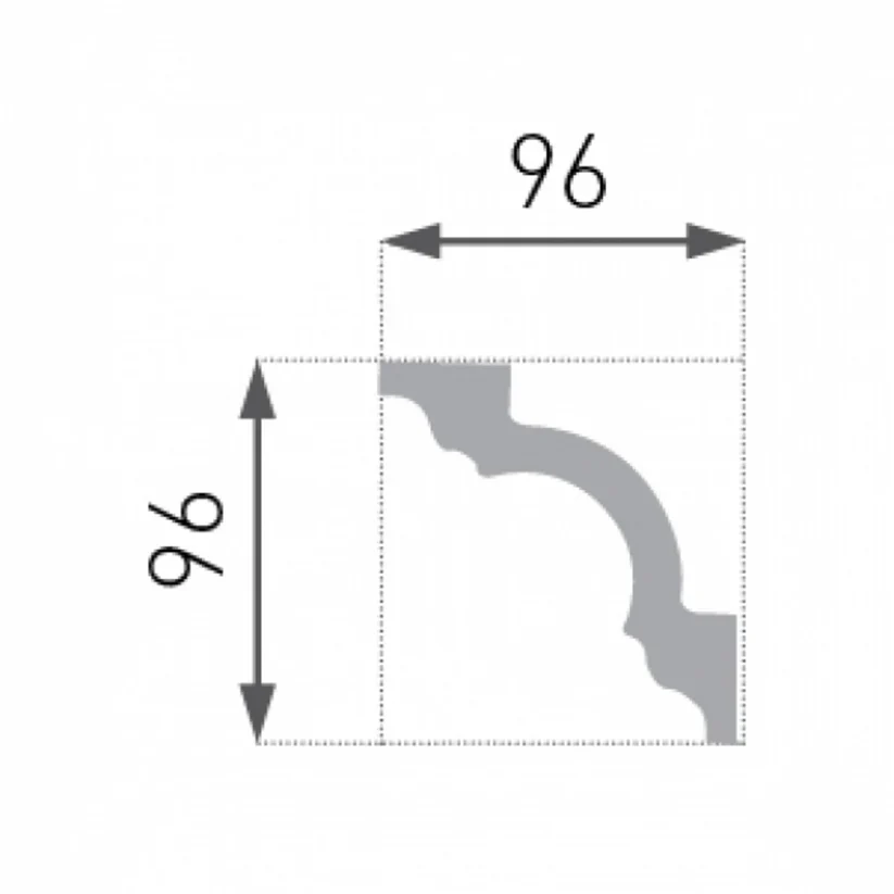 Cornice per soffitto polistirene 9,6x9,6x200 cm cod. E16 Marbet Design