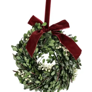 Corona Artificiale con Bacche e Fiocco 25 cm
