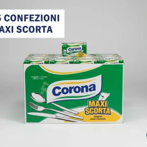 Corona Tovaglioli Maxi Scorta MEGABOX 15 Confezioni | 1 Velo Pura Ovatta di Cellulosa 33x30 cm | Made Italy | Ideale per F...