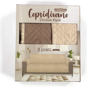 COTTON HOUSE - SALVADIVANO DOUBLE FACE 3 POSTI 185X85CM TORTORA