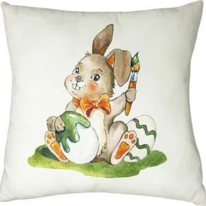 Cuscino arredo 100% cotone double face tema Pasquale completo di imbottitura sfoderabile con zip Mon Amour made italy