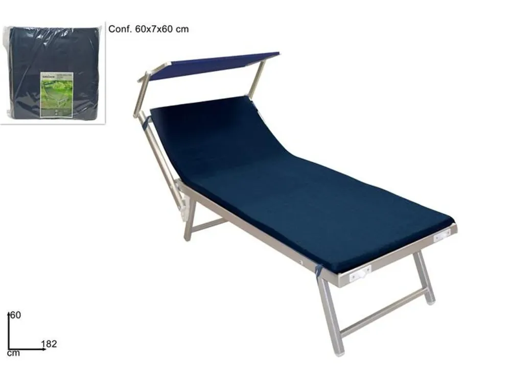 Cuscino coprilettino sfoderabile 182x60cm blu