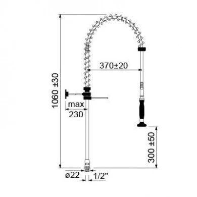 doccione per stoviglie con doccia senza arresto con adattatore di connessione 1/2" tipo classic