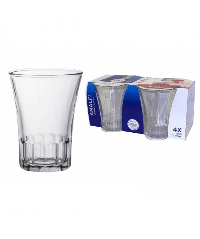Duralex Bicchiere Amalfi - Set 4 Bicchieri Acqua 21 cl Vetro Temperato