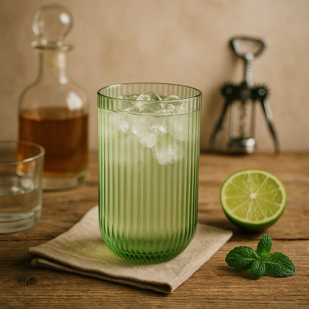 EDG Enzo De Gasperi Offerta Set 4 Bicchieri Longdrink Righe H12 D8 cm Verde