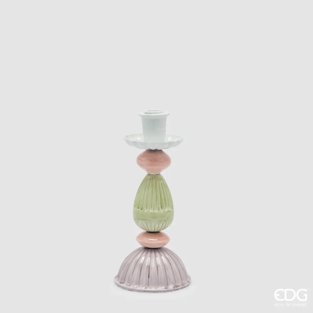 EDG Enzo De Gasperi Portacandela Colormix H26 cm Metallo