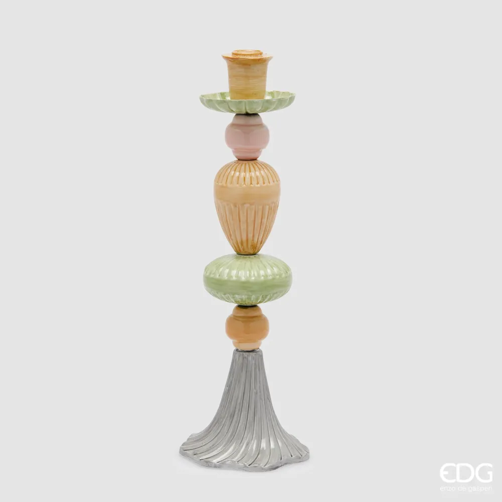 EDG Enzo De Gasperi Portacandela Colormix H37 cm Metallo