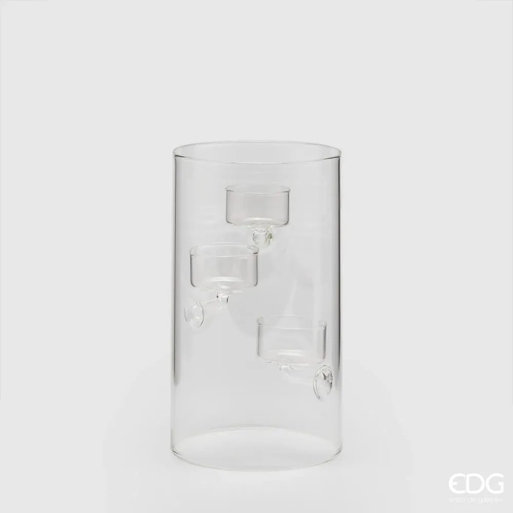 EDG Enzo De Gasperi Portacandele Cilindro x3 H20 cm
