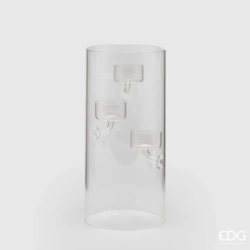 EDG Enzo De Gasperi Portacandele Cilindro x3 H25 cm
