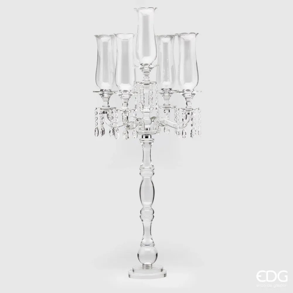 EDG Enzo De Gasperi Portacandele Crystal Glory 5 fuochi H103 cm