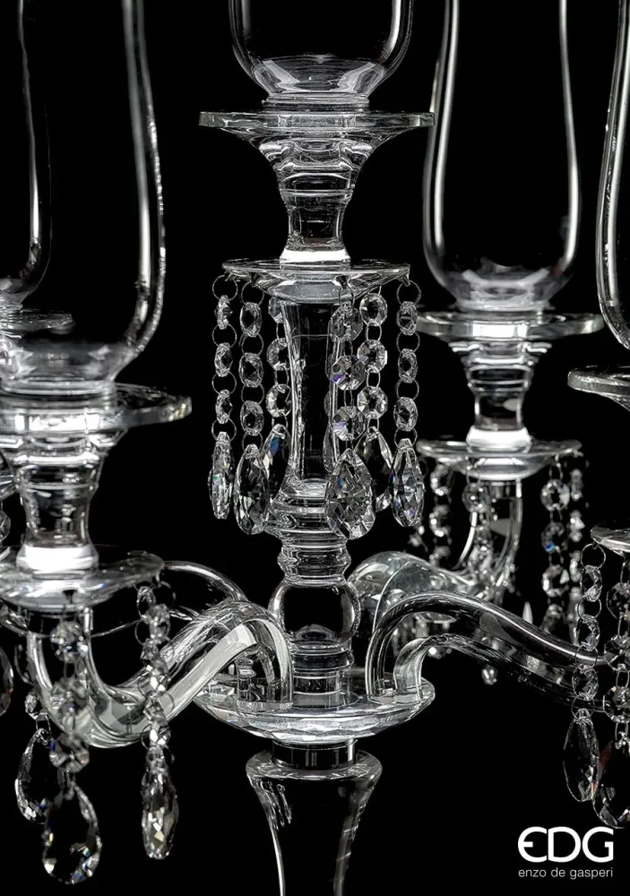 EDG Enzo De Gasperi Portacandele Crystal Glory 5 fuochi H103 cm