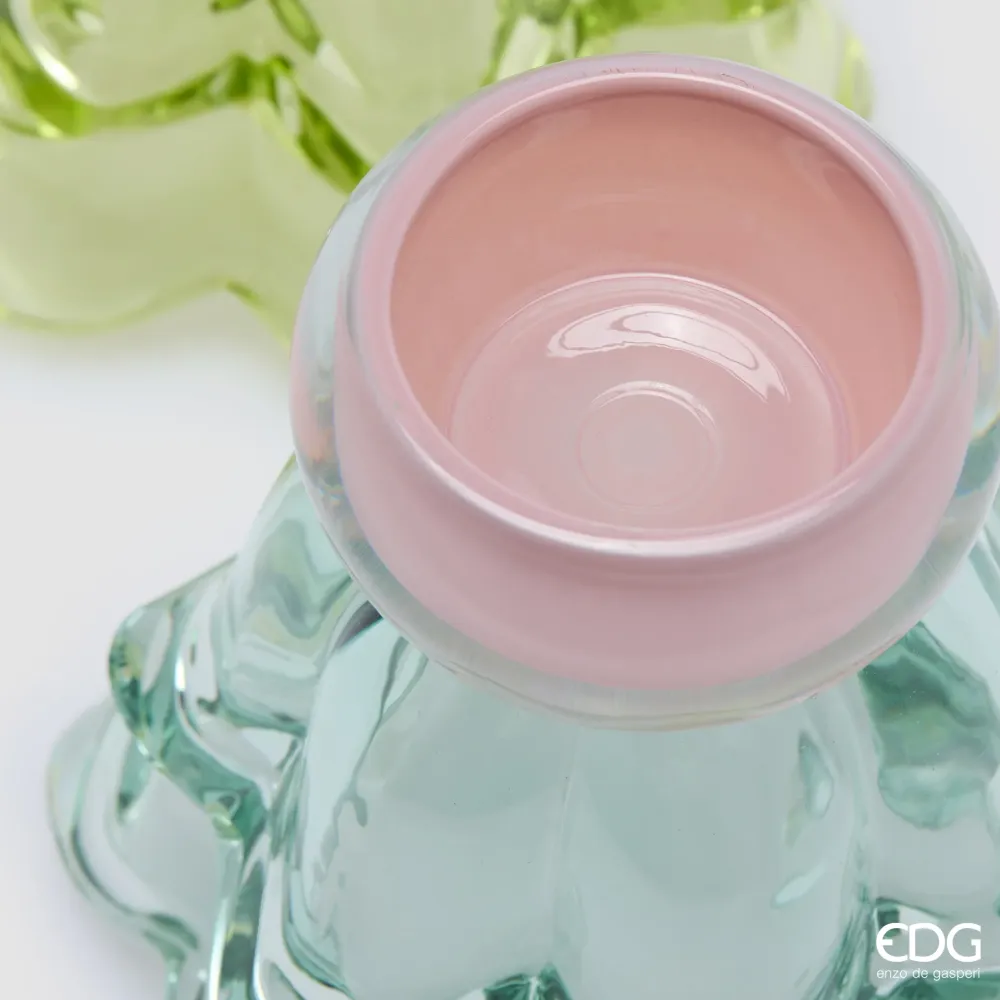 EDG Enzo De Gasperi Set 4 Vasetti Portacandela Fiore con Piede