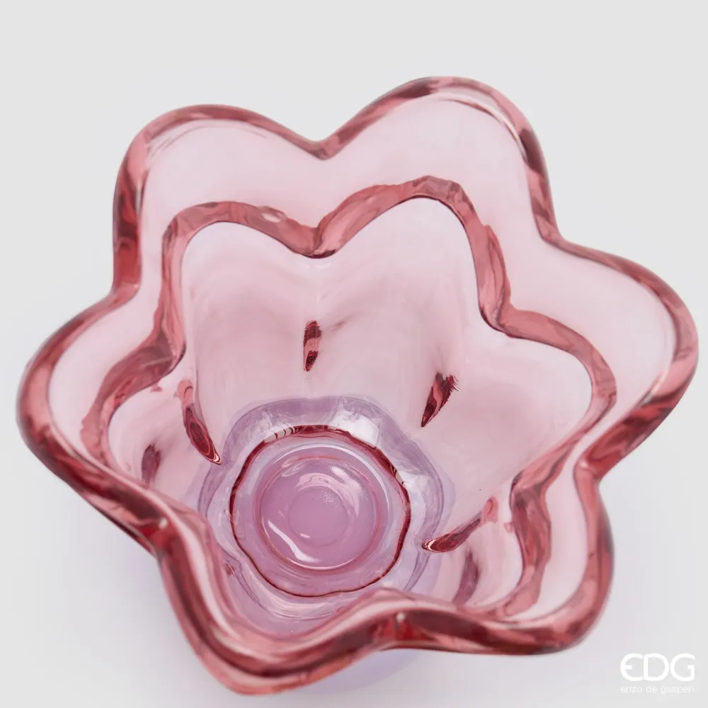 EDG Enzo De Gasperi Set 4 Vasetti Portacandela Fiore con Piede