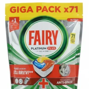 Fairy - Platinum Plus All One Capsule Lavastoviglie – Tecnologia Anti-Opaco – 71 Caps
