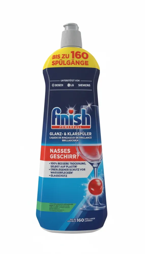 Finish Brillantante Lavastoviglie 800ml - Formato Maxi, Elimina Aloni & Macchie, Asciugatura Rapida, Piatti Splendenti