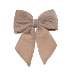 Fiocchi decorativi natalizi champagne velluto 30cm