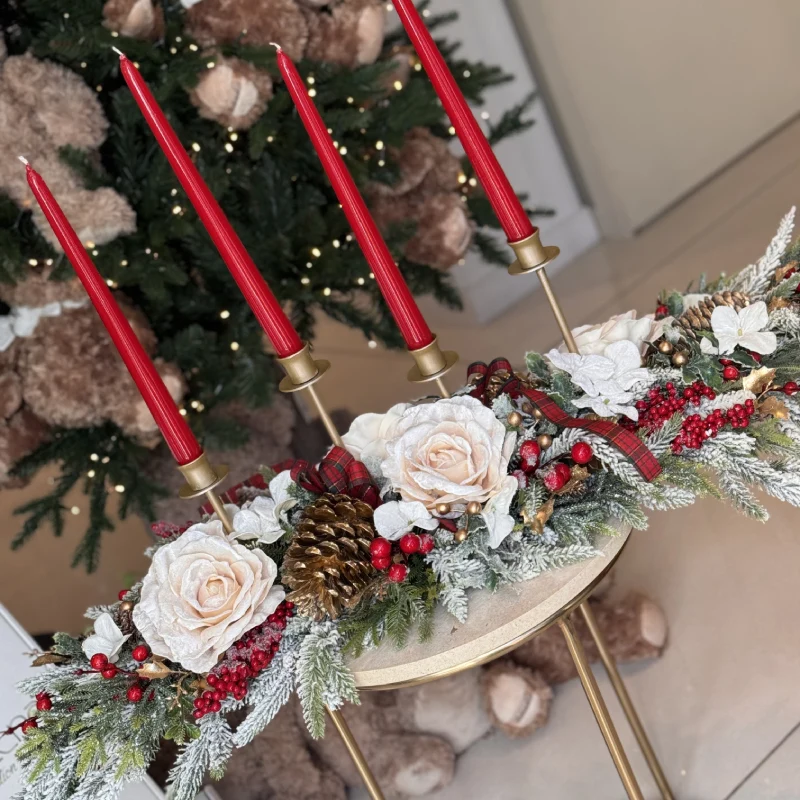 Fiori Di Lena Centrotavola dell'Avvento 4 Fiamme