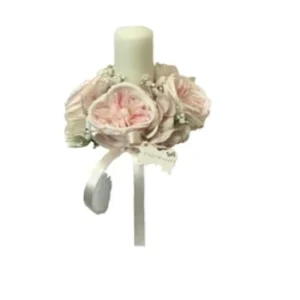 Fiori di Lena – Portacandele con rose Austin, ortensie e nebbiolina con scatola