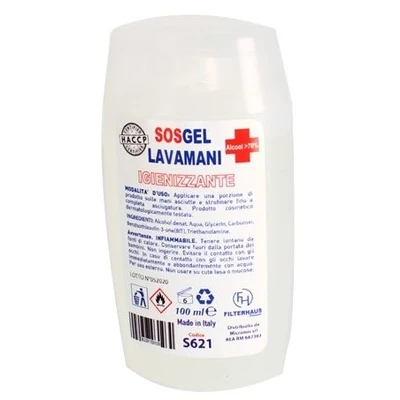 Flacone 100ml Gel igienizzante con antibatterico per la pulizia delle mani
