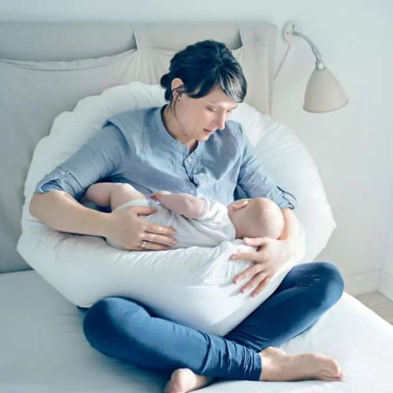 Fossflakes Cuscino per gravidanza/allattamento Superior Comfort-U incluso coprimaterasso jersey