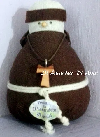 Frate Assisi con lavanda. Souvenir Assisi, Regalo religioso, Bomboniere per Prima Comunione bambino