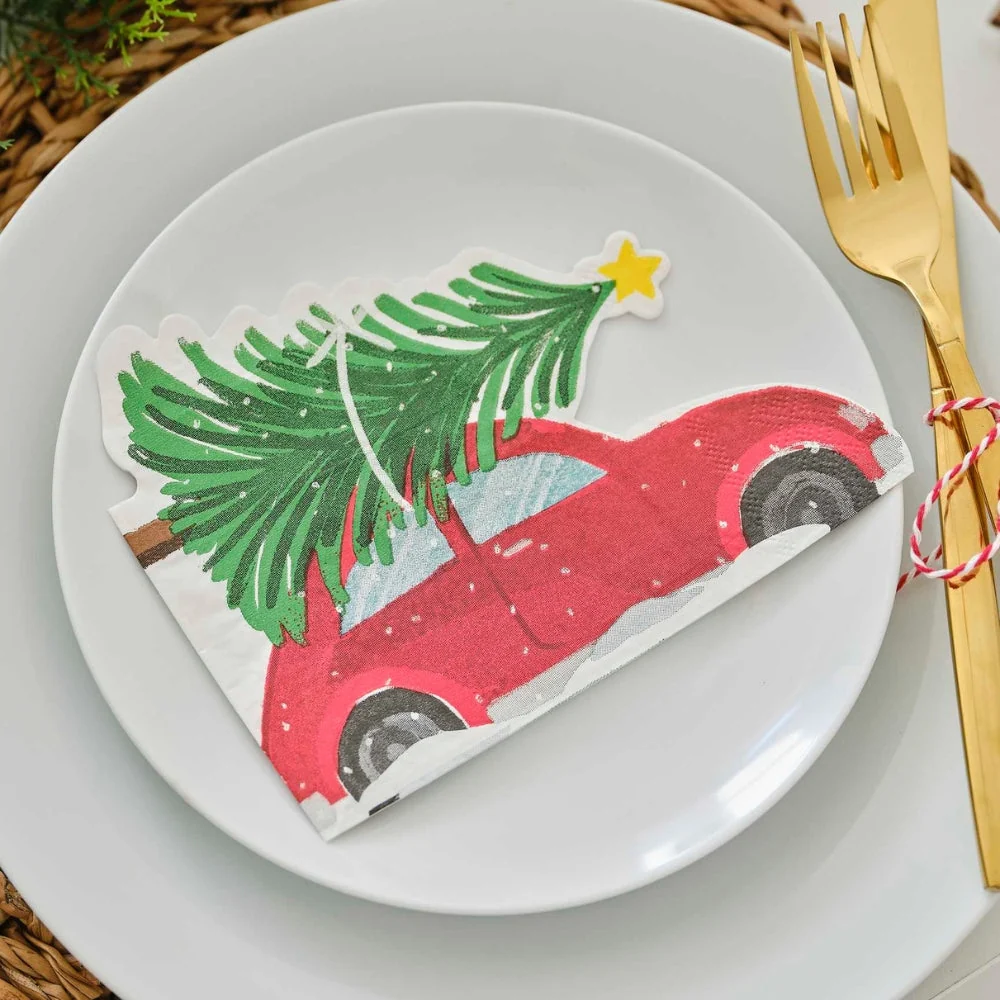 Gingerray Tovaglioli di Natale forma di automobile
