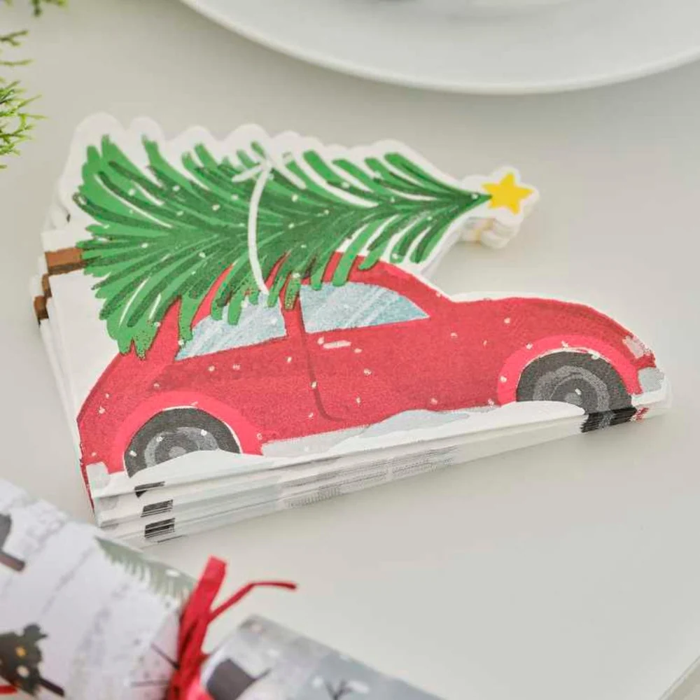 Gingerray Tovaglioli di Natale forma di automobile
