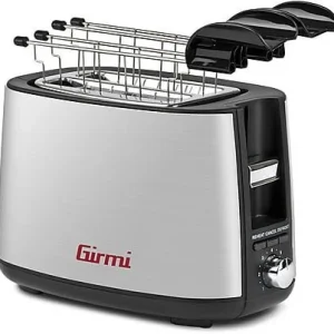 Girmi TP5400 Tostapane 2 Fette | Potenza 750W | Include Pinze Acciaio Inox | Funzione Scongelamento e Riscaldamento | Vass...