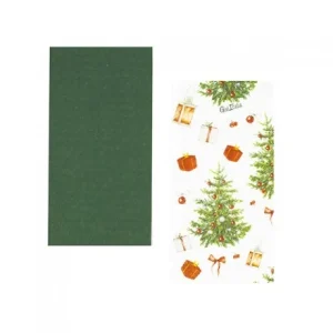 Givi Italia 16 tovaglioli cm 33x33 Albero di Natale e Verde