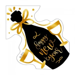 Givi Italia 16 tovaglioli cm 33x33 Happy New Year Bottle