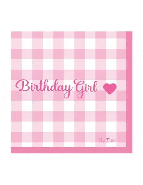 Givi Italia Tovaglioli BIRTHDAY GIRL PINK PZ 8