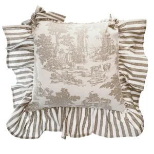 Gruppo 6 copricuscini sedia Blanc Mariclo' serie Toile de jouy 40×40cm