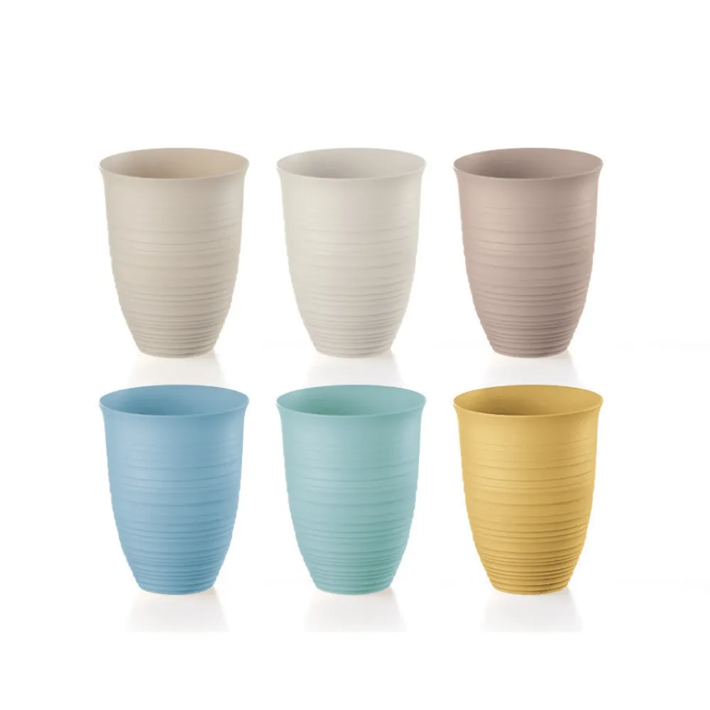 GUZZINI TIERRA SET 6 BICCHIERI ALTI REALIZZATI CON BOTTIGLIE DI PLASTICA RICICLATE