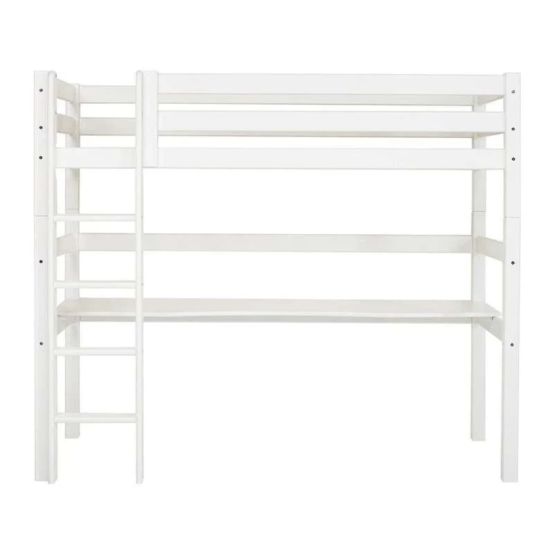 Hoppekids ECO Luxury - Letto soppalco m. Piano - 90x200 cm. - Bianco