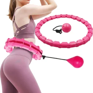 Hula hoop fitness innovativo regolabile fino 24 nodi da assemblare con peso per esercizi addominali
